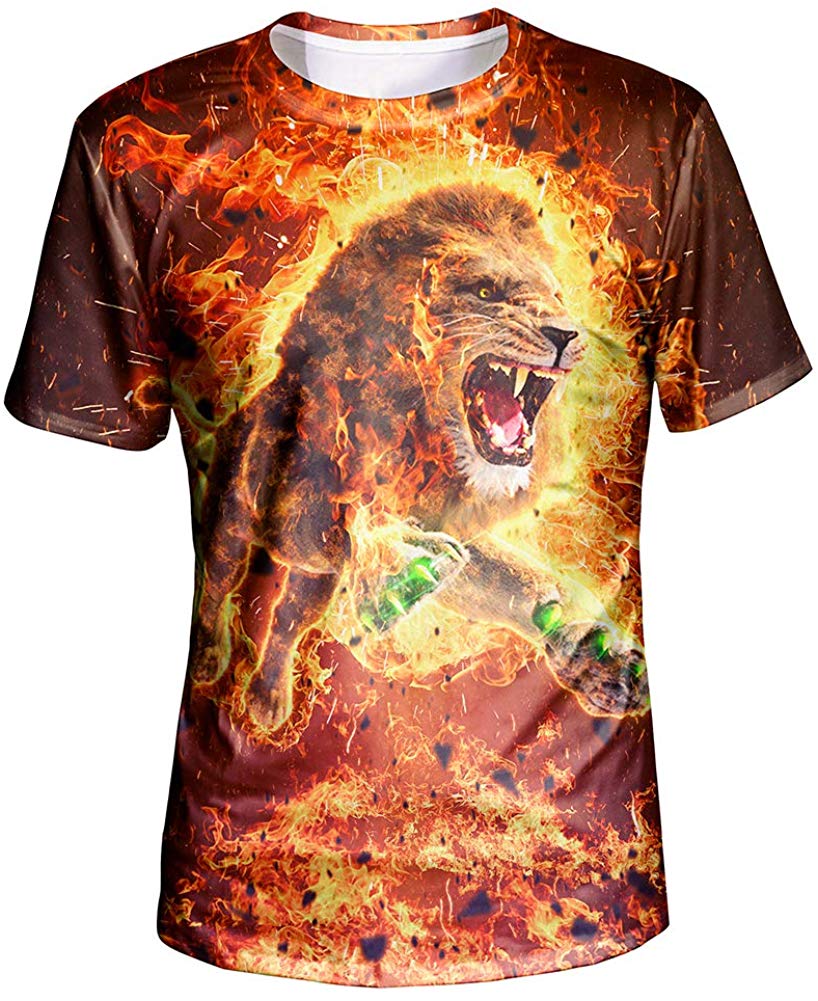 Unisex 3D Graphic T Shirt Colorful Design Short Sleeve Crewneck Digital Tee for Young Design3