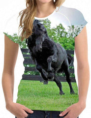 Unisex 3D Printed T shirt Horse Short Sleeved Casual Tops Shirts W3756BV