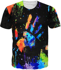 Unisex 3D Printed Pattern Short Sleeve T Sleeve Cool Graphic Tees Top Black palm