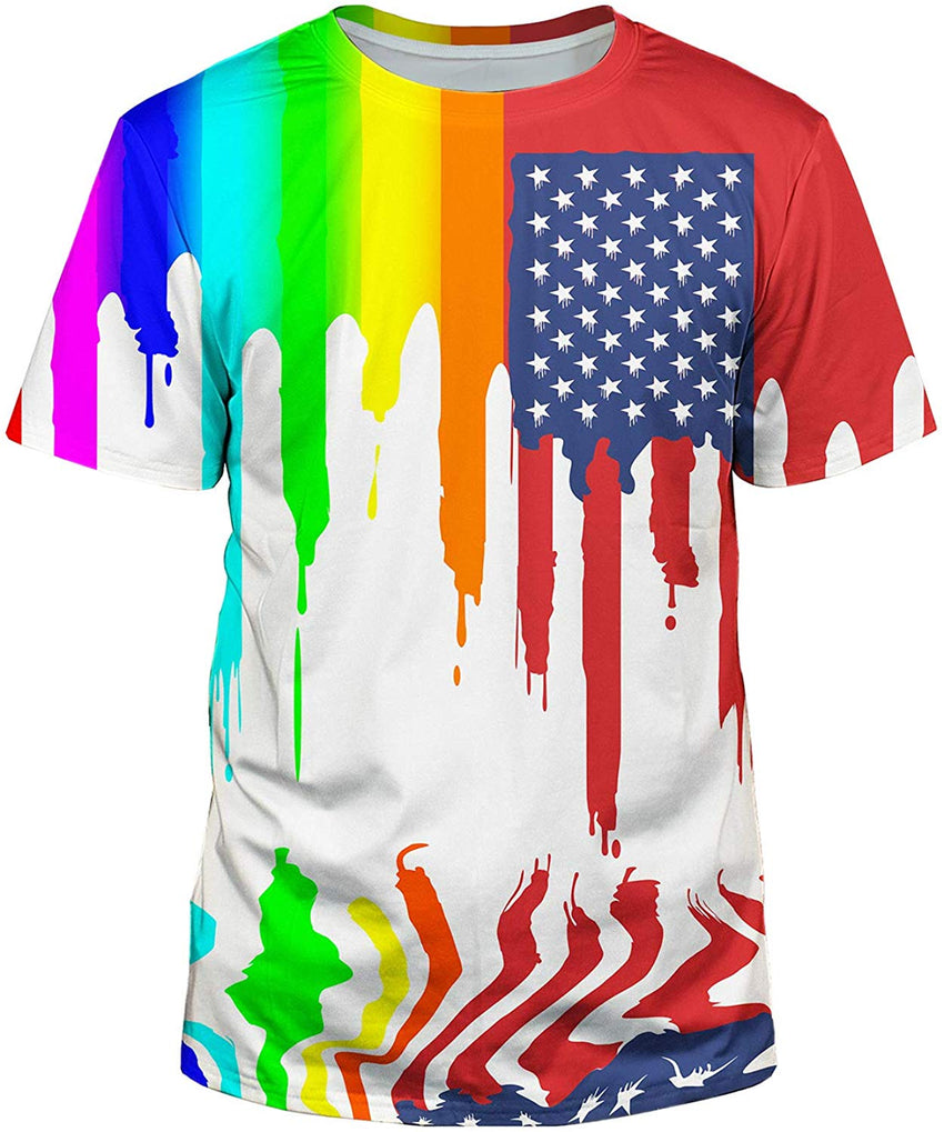 Unisex 3D Realistic Printed Casual Short Sleeve T Shirts White2