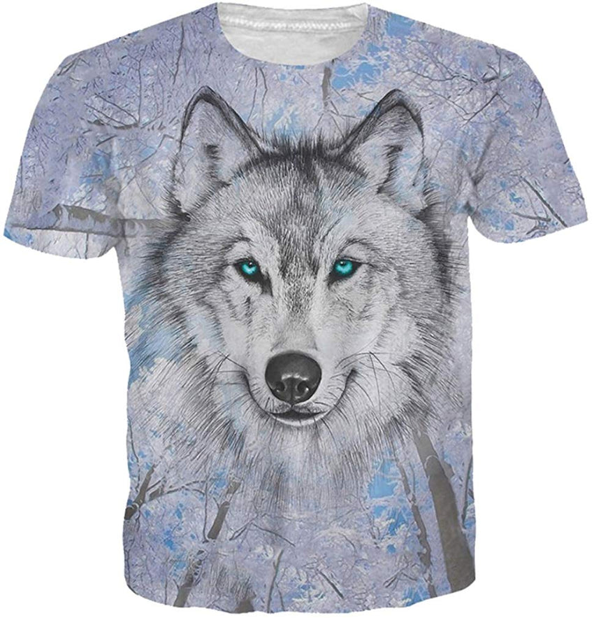 Men Casual Shirts Sexy Women Printing 3D T Shirt Wolf