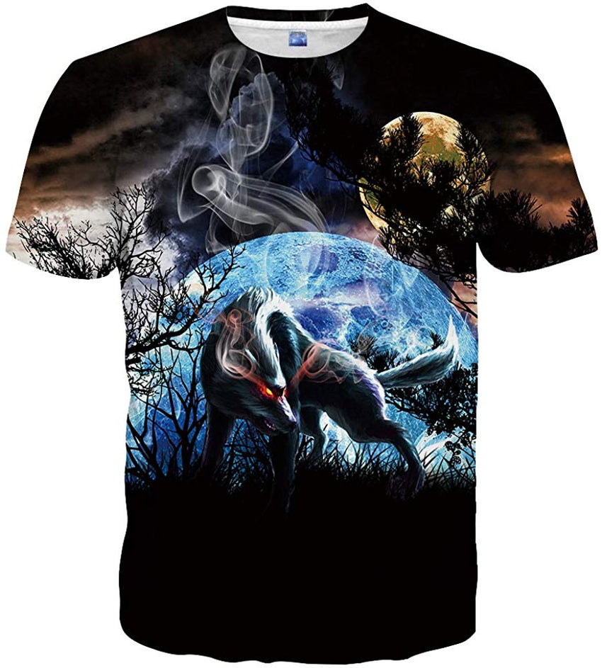 Unisex 3D Pattern Printed Casual Short Sleeve T Shirts Tees Multi color27