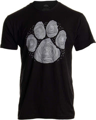 Paw Print Line Art Artistic Illustration Nature Men Women Dog Cat Cool T Shirt Black