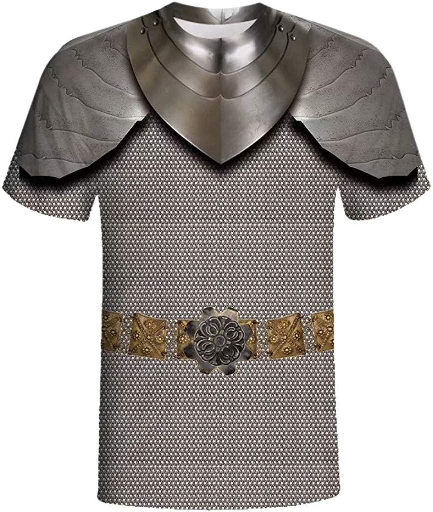 3D Top Blouse Mens Printing Fitness Elastic Short Sleeve T Shirt Aa Gray