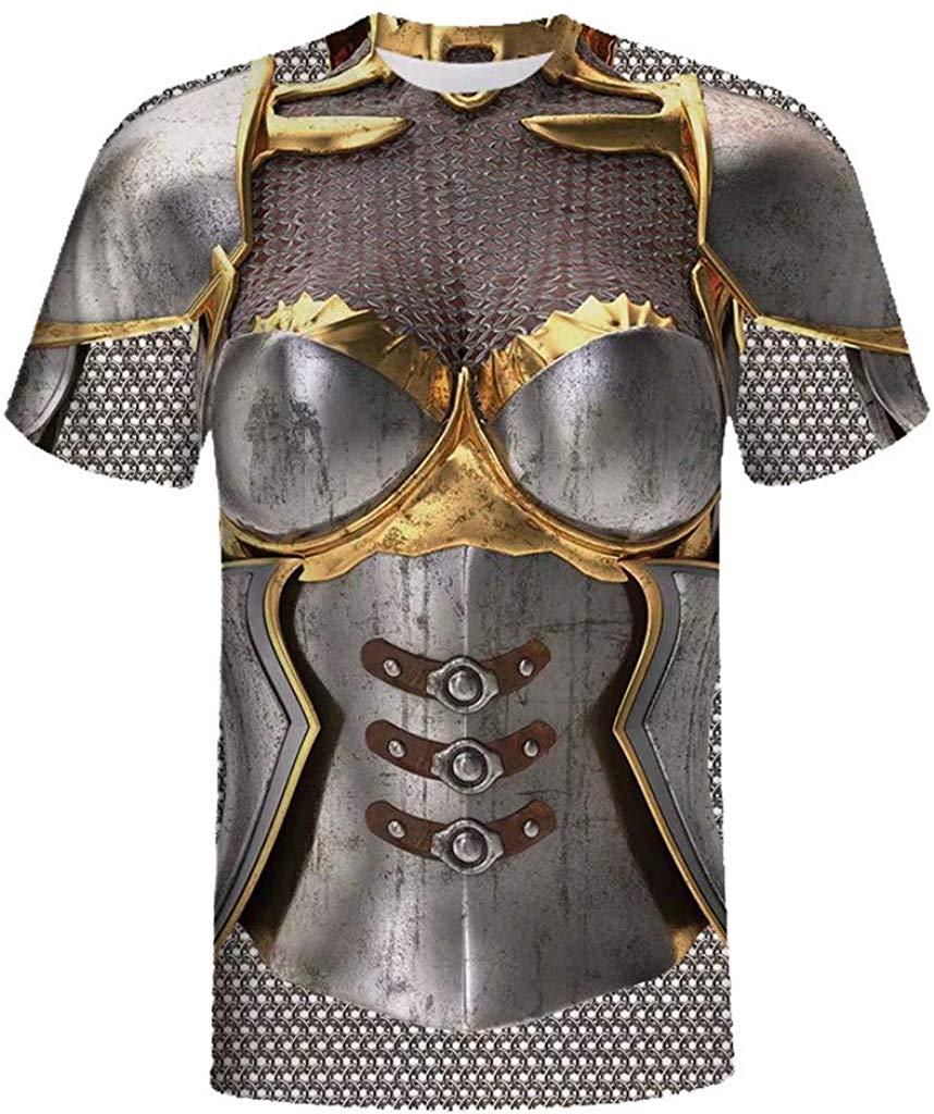 3D Top Blouse Mens Printing Fitness Elastic Short Sleeve T Shirt Gray