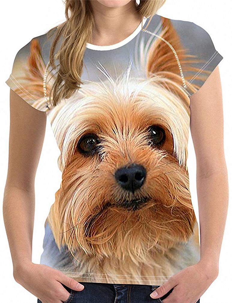 Unisex 3D Printed T Shirt Yorkshire Terrier Dog Printed Short Sleeve Tee Shirts H11273bv