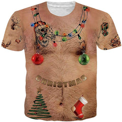 Men Women 3D Novelty Graphic T Shirts Short Sleeve Crewneck Tie Dye Tee Tops for Casual Ugly Christmas