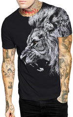 Mens T Shirt Skull 3D Printing Tops Tees Shirt Short Sleeve Black 4