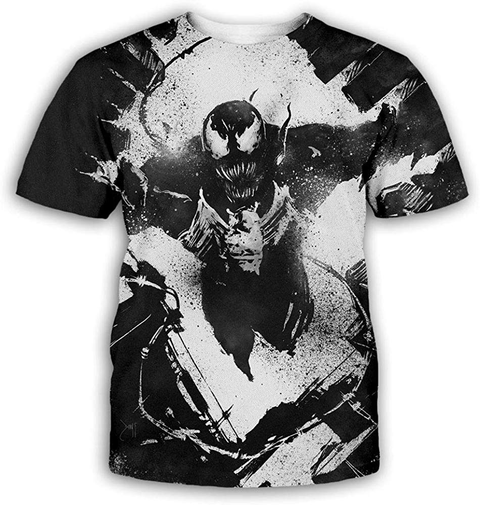 Ahegao Printed T Shirt 3D Printed Short Sleeve Venom Unisex Vt 06 tx