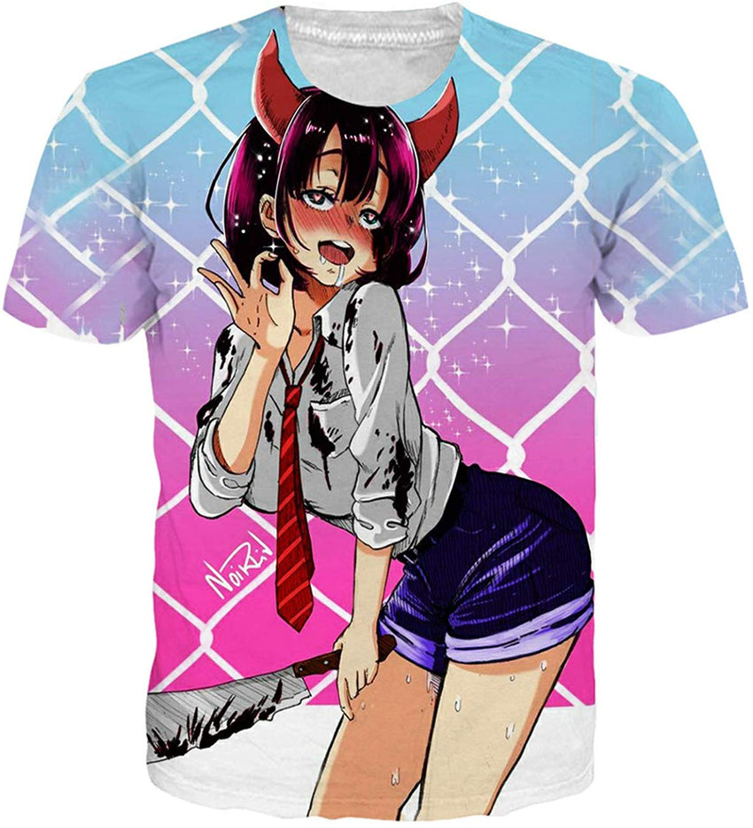 Mens T Shirts 3D Graphic Short Sleeve Tees Funny Printed Summer Tops Z1
