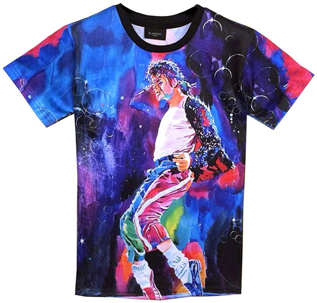 Womens Michael Jackson TShirt Rock Star MJ 3d Tee T Shirts Nature