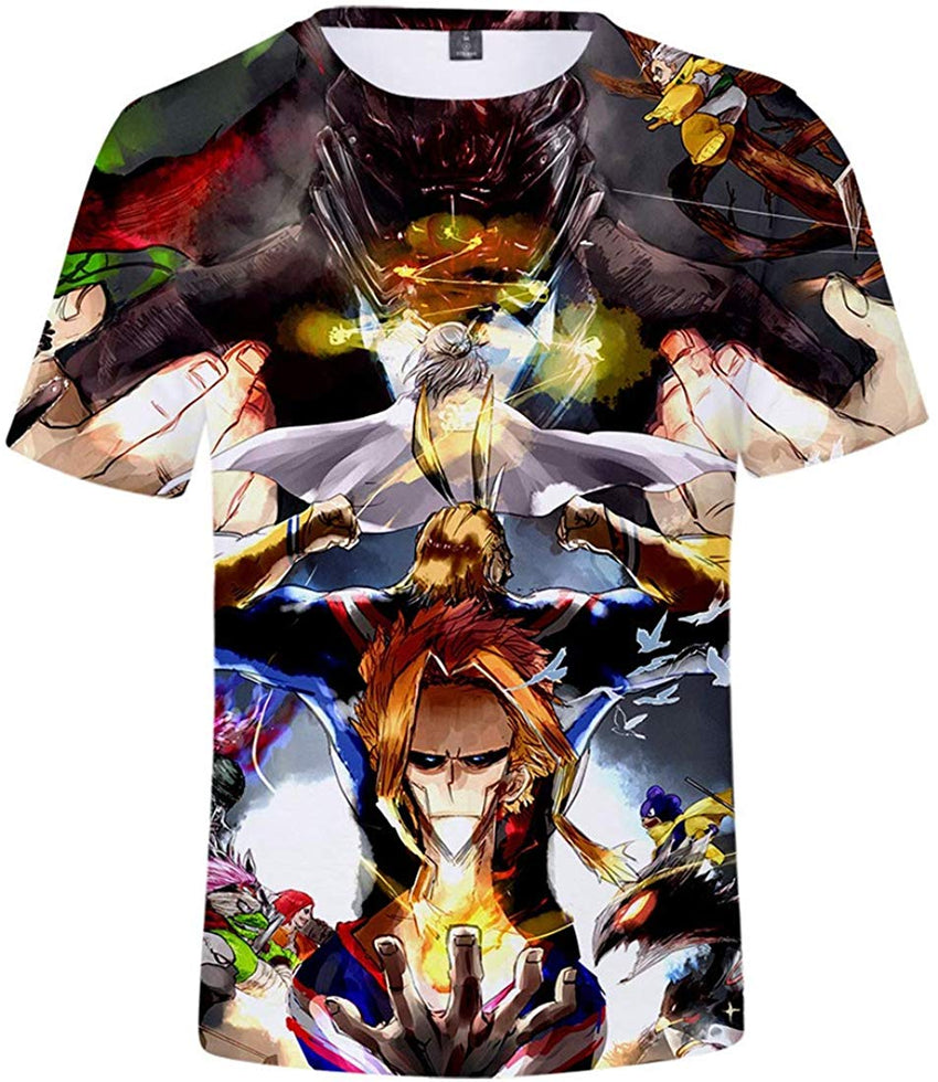 Men's 3D Anime My Hero Academia T Shirt Teens Youth Short Sleeve T Shirts Tees Color1