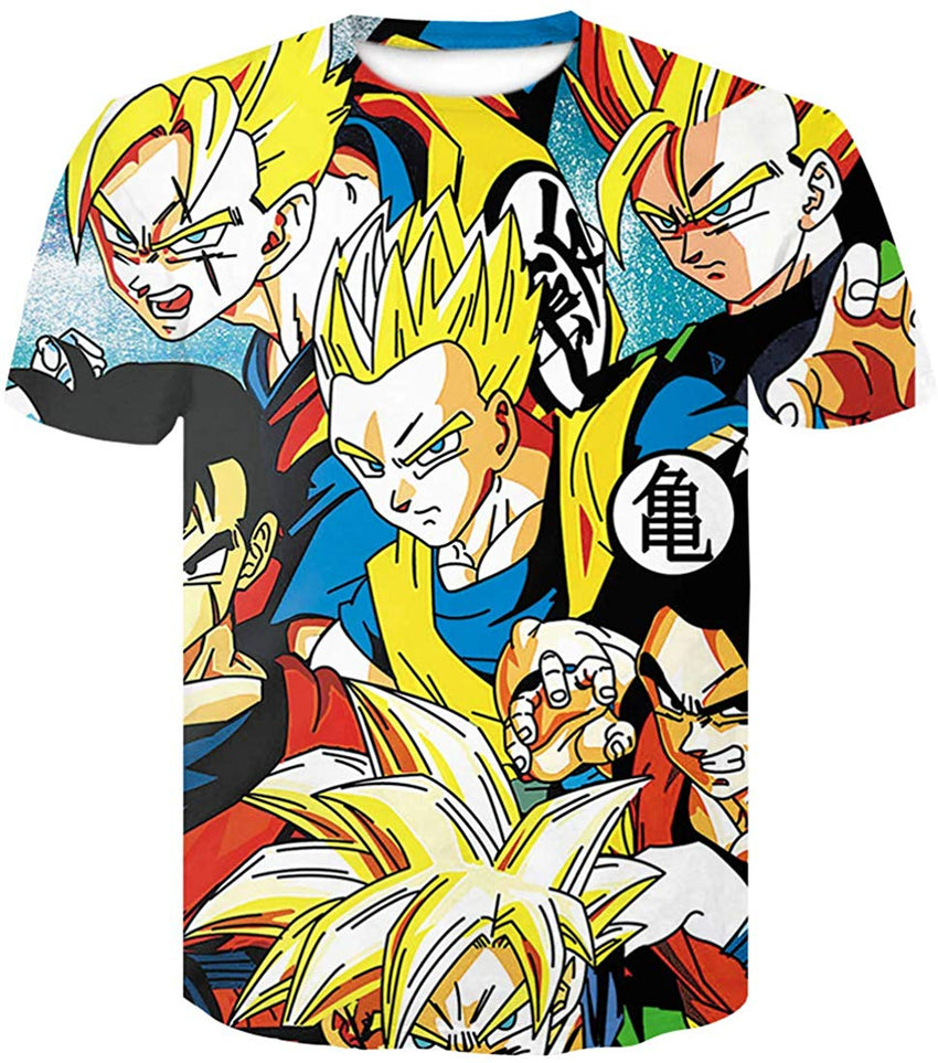 Men's Novelty T Shirts 3D Printing Tee Tops with Dragon Ball A Collection