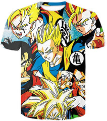 Men's Novelty T Shirts 3D Printing Tee Tops with Dragon Ball A Collection