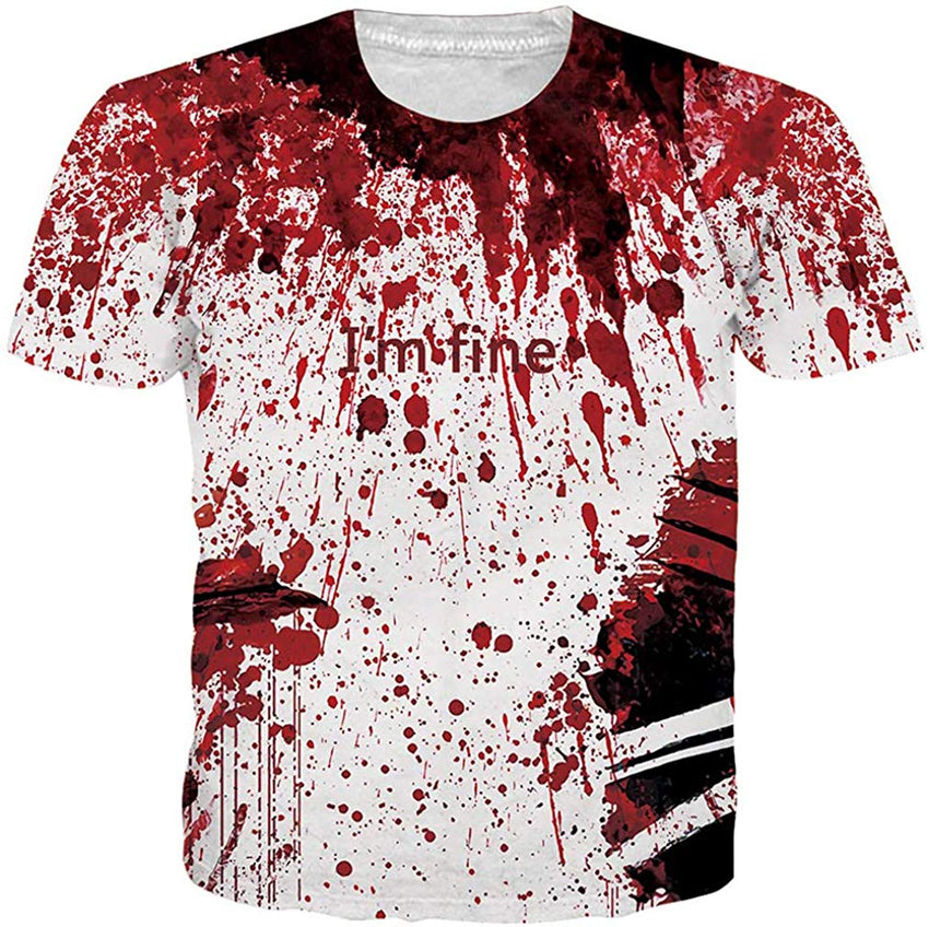 Unisex 3D Printed Funny T Shirts Casual Cool Summer Short Sleeve Tees 2019 Blood