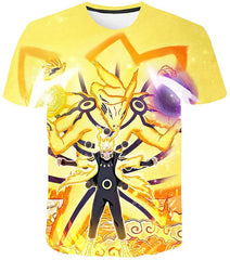 Men Naruto 3D Print Short Sleeve Pullover Regular Fit T Shirt Color 22