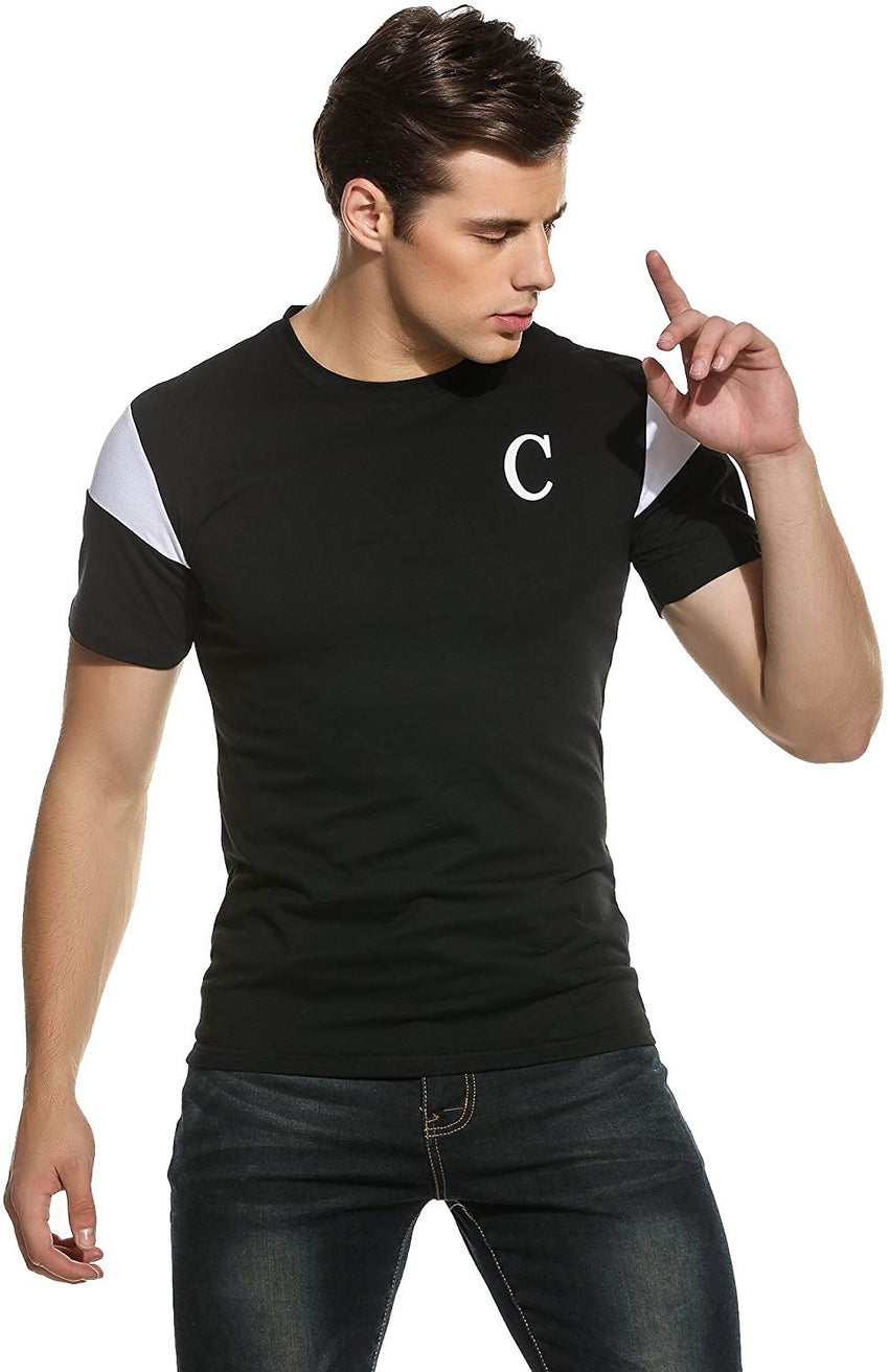 Mens Octopus Short Sleeve Cotton T Shirt Print Tee Casual Shirts Black 1