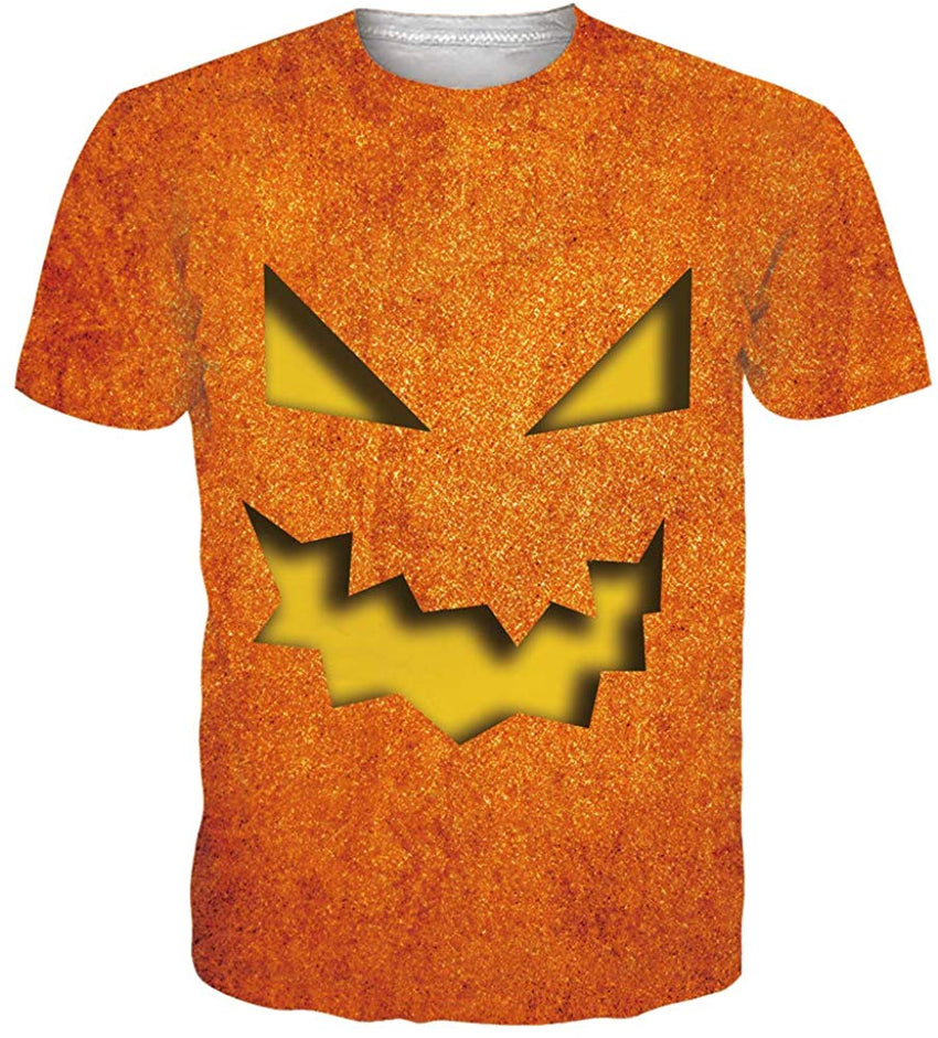 Mens T Shirts 3D Graphics Print Short Sleeve Funny Summer T Shirts Pumpkin
