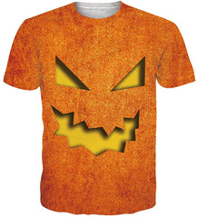 Mens T Shirts 3D Graphics Print Short Sleeve Funny Summer T Shirts Pumpkin