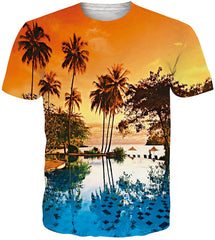 Unisex 3D Printed Funny T Shirts Casual Cool Summer Short Sleeve Tees 2019 Sunset