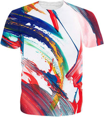 Summer Fashion Women Men Printed Short Sleeve Tee Tops T Shirts Colorful Painting