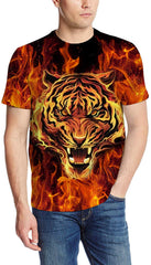 Unisex Personalized Novelty 3D Printed T Shirts Short Sleeve Tops Tees Tiger
