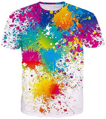 Men Women 3D Novelty Graphic T Shirts Short Sleeve Crewneck Tie Dye Tee Tops for Casual Painting