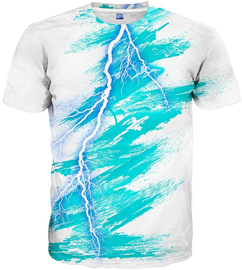 Unisex Casual 3D Print Short Sleeve T Shirt Tees White 62
