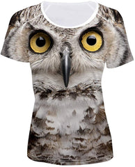 Women' Girl's T Shirt with Animl Cat Dog Print Owl