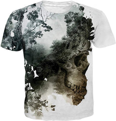 Men Casual Shirts Sexy Women Printing 3D T Shirt Skulls Flower