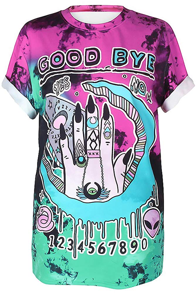 Street Style UFO Alien 3D Digital Print T Shirt Good Bye