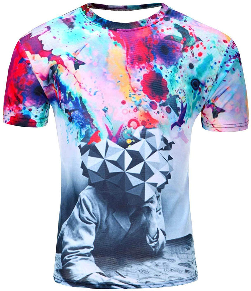 Men's Fashion 3D Print Hip Hop Style T Shirts Cool Creative Imagination Tee Imagination