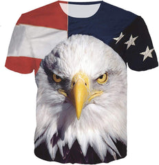 Men's American Flag Eagle and Cat Printed T Shirt XS 5XL¡ꡧUS Size XXS ¡ê3XL Eagle3