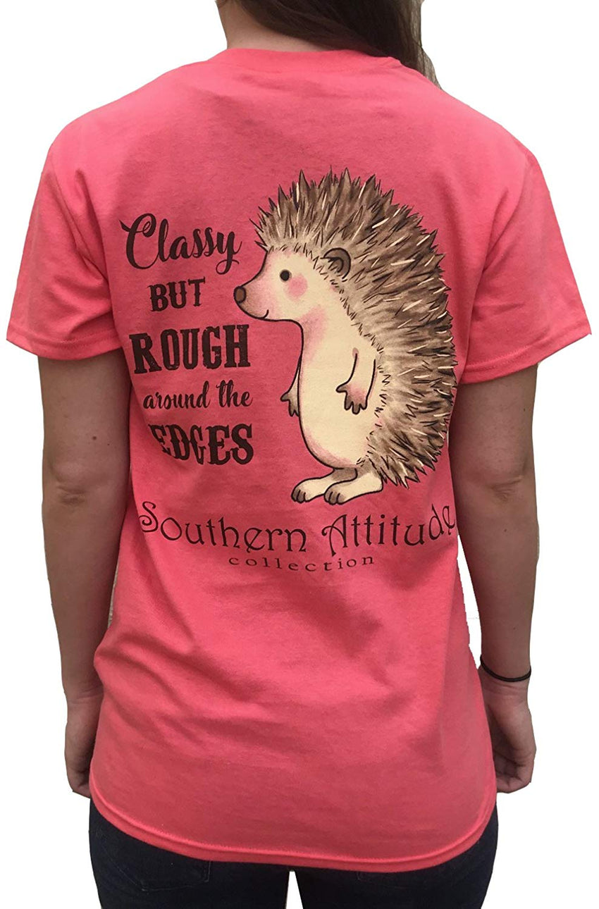 Hedgehog Classy But Rough Around The Edges Coral Women's Short Sleeve T Shirt Nature