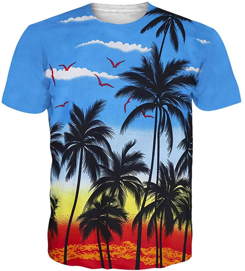 Men Women 3D Novelty Graphic T Shirts Short Sleeve Crewneck Tie Dye Tee Tops for Casual Green