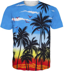 Men Women 3D Novelty Graphic T Shirts Short Sleeve Crewneck Tie Dye Tee Tops for Casual Green