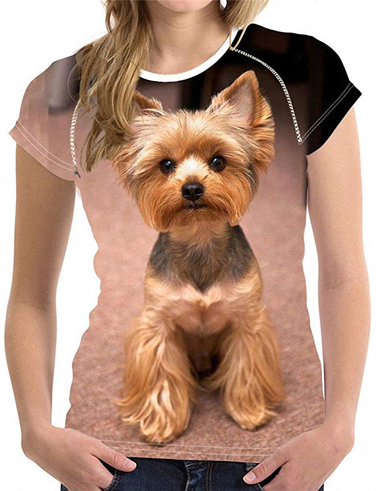 Unisex 3D Printed T Shirt Yorkshire Terrier Dog Printed Short Sleeve Tee Shirts H11272bv