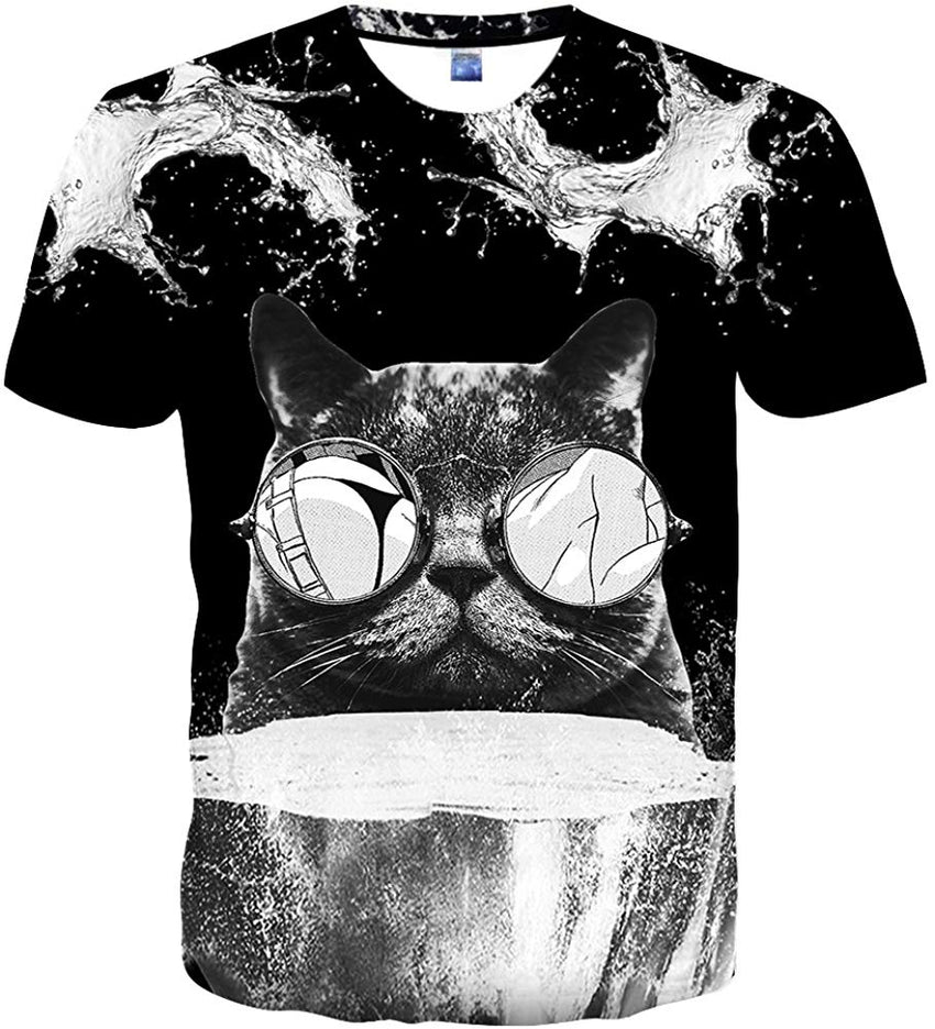 Unisex 3D Printed Short Sleeve Top T Shirts Black20 1
