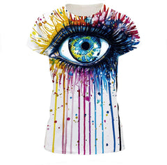 Novelty Shirts 3D Printed Short Sleeve Colorful T Shirt Fashion Couple Tees Digital Eye