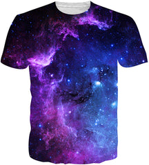 Unisex Cool Novelty 3D Graphic Print T Shirts Summer Short Sleeve Crewneck Tees Casual Tops A galaxy Space