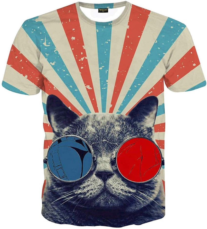 Unisex 3D Creative Cat Printed Short Sleeve T Shirts Al067 60