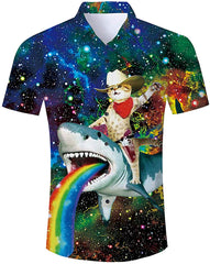Unisex Short Sleeve 3D Digital Printed Personalized T Shirts Tees Captain Cat shirt