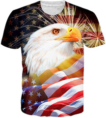 Mens T Shirts 3D Graphics Print Short Sleeve Funny Summer T Shirts 7 Flag