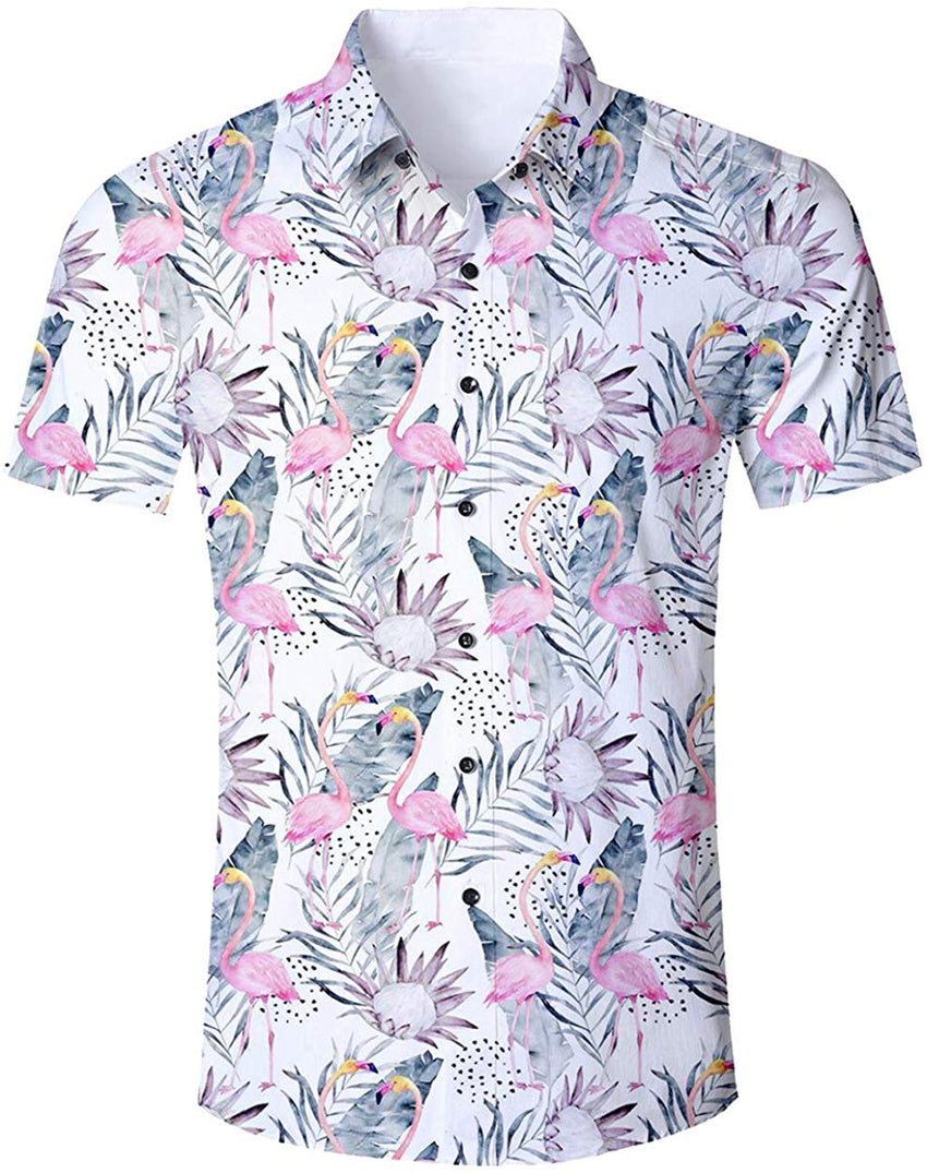 Unisex Short Sleeve 3D Digital Printed Personalized T Shirts Tees Floral Flamingo shirt