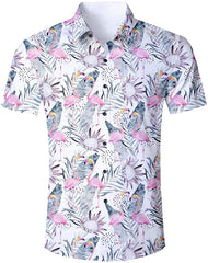 Unisex Short Sleeve 3D Digital Printed Personalized T Shirts Tees Floral Flamingo shirt