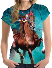 Summer T Shirt Women Casual Funny 3D Horse Crop Tops Girls Tees Tops Horse6