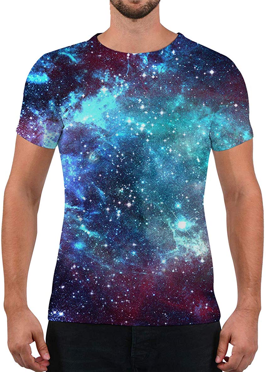 Unisex Fashion 3D Print T Shirts Funny Graphics Pattern Crewneck Short Sleeve Tees for Mens Womens A Galaxy1