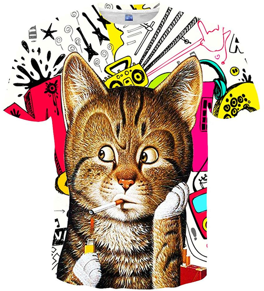 Unisex 3D Printed Short Sleeve Top T Shirts Style 6