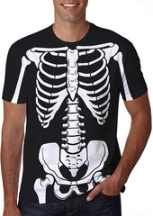 Unisex 3D Creative Print Short Sleeve T Shirt Casual Graphic Tees Skeleton