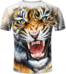 Men Tee Shirts Graphic Animal Tiger Digital Print Unisex All Over 3D Printed Graphic T Shirts A a